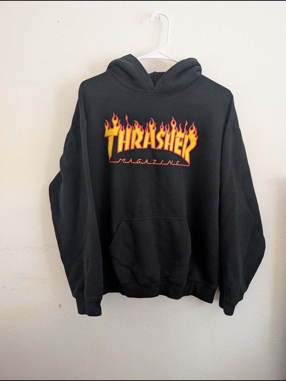 Thrasher Flame Logo Black Hooded Sweatshirt